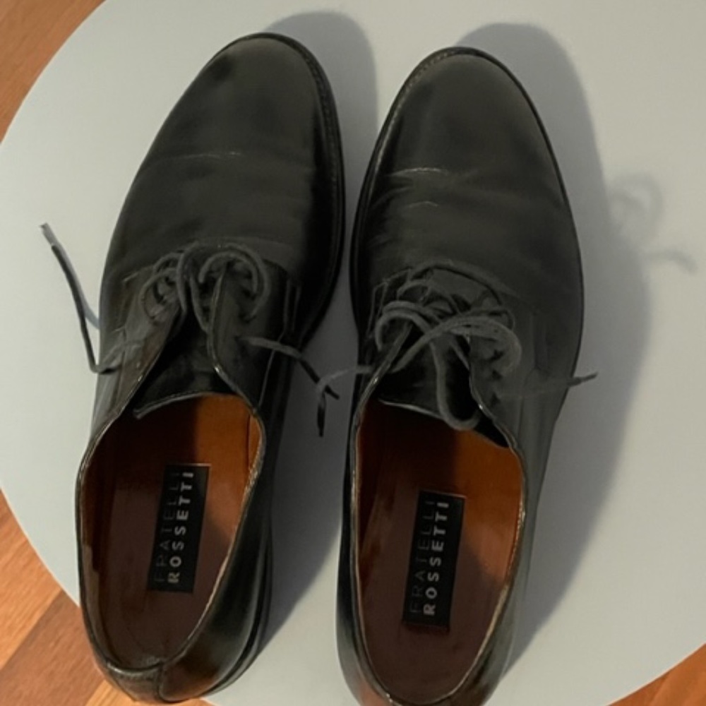 Fratelli Rossetti - Back calf skin tapered plain toe blucher - Size 9D